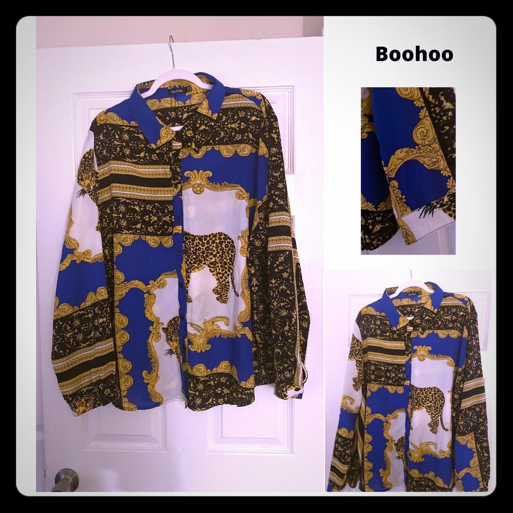 Boohoo leopard shirt